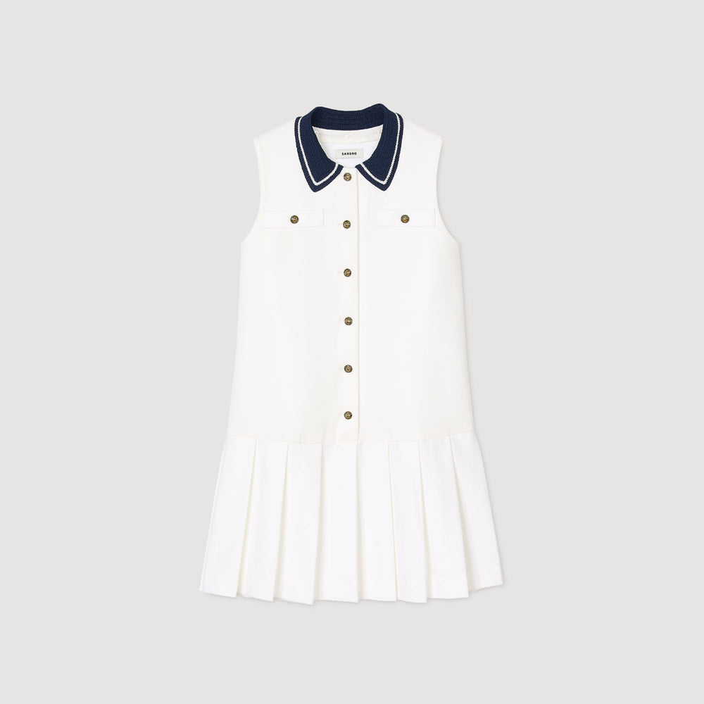Mini dress with contrasting collar White Sandro Women