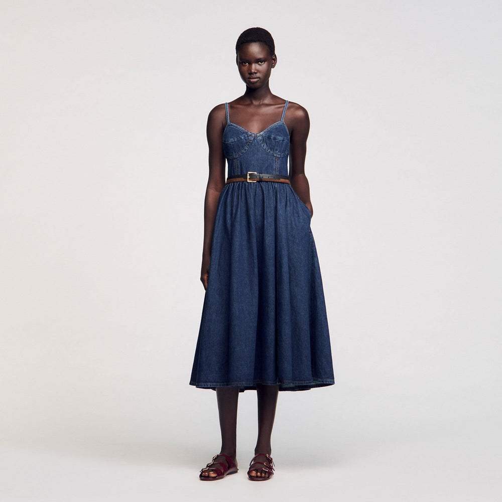 Midi denim dress Blue Jean Sandro Women