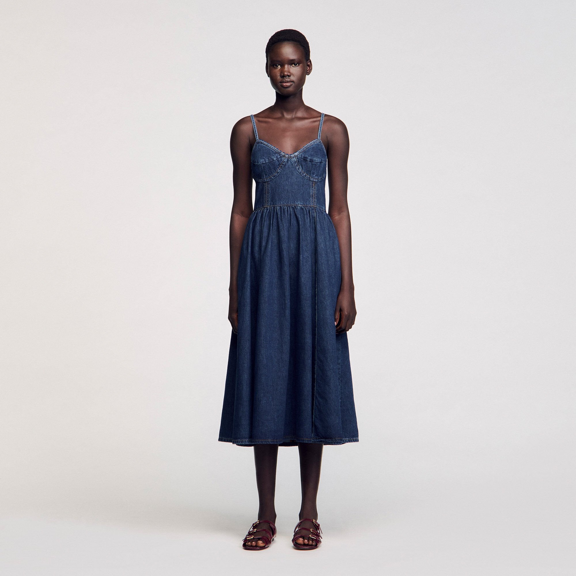 Midi denim dress Blue Jean Sandro Women