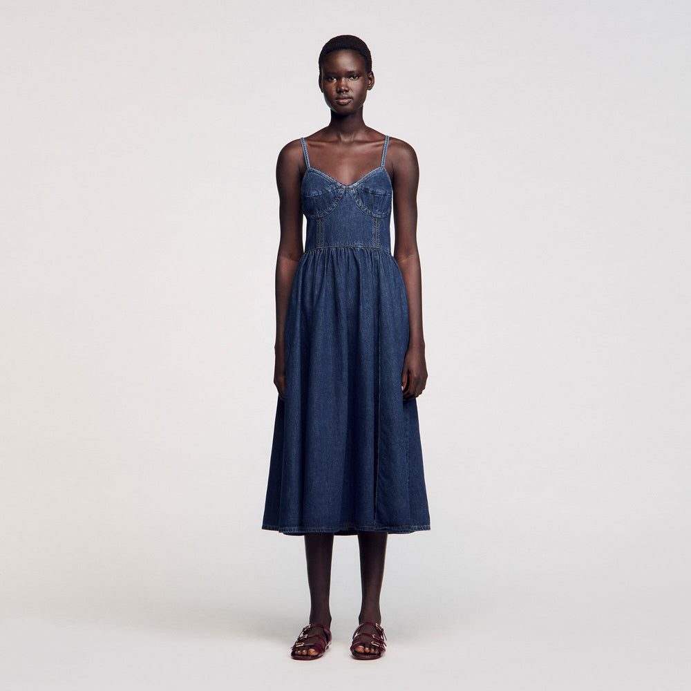 Midi denim dress Blue Jean Sandro Women