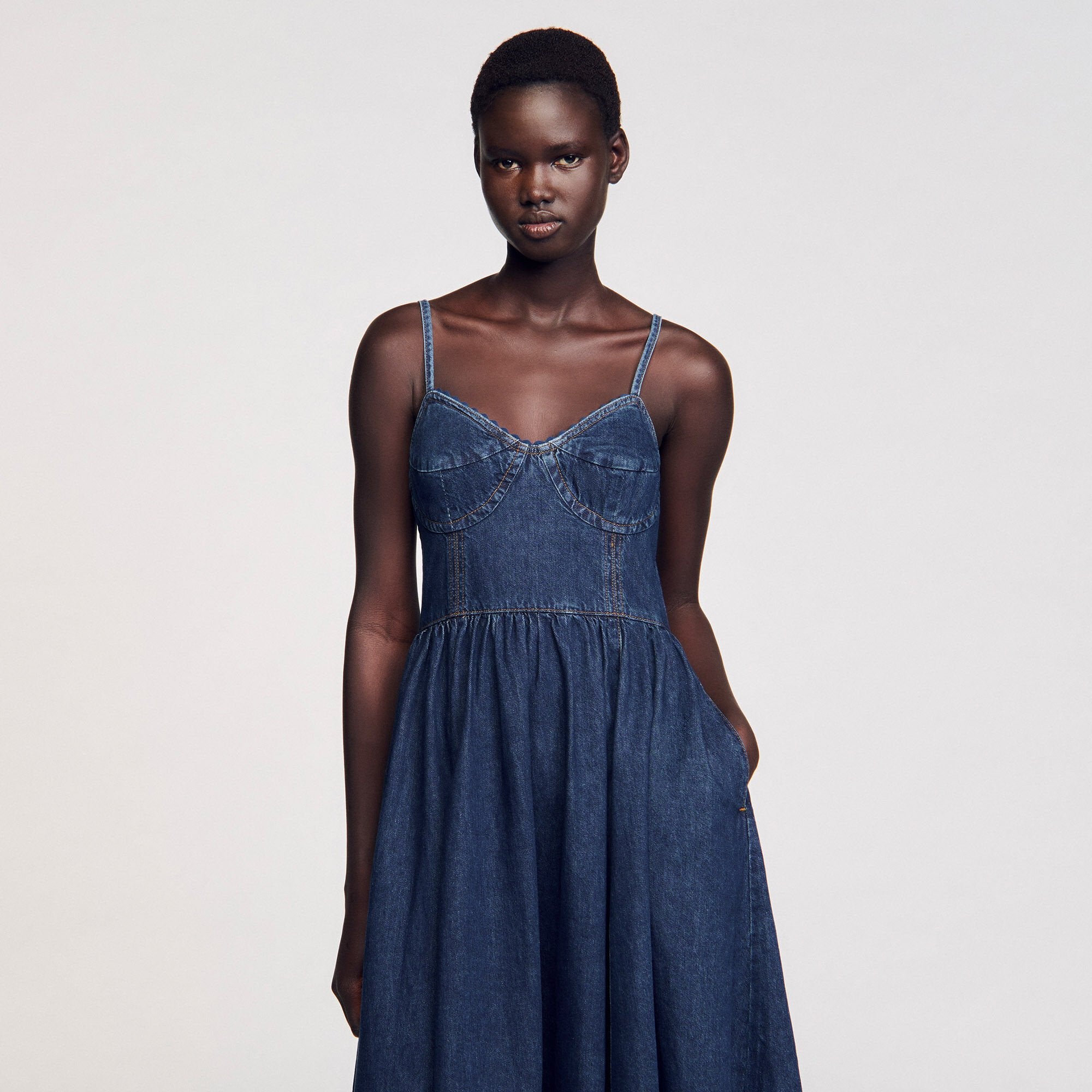 Midi denim dress Blue Jean Sandro Women