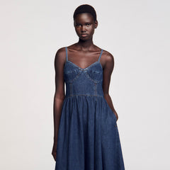 Midi denim dress Blue Jean Sandro Women