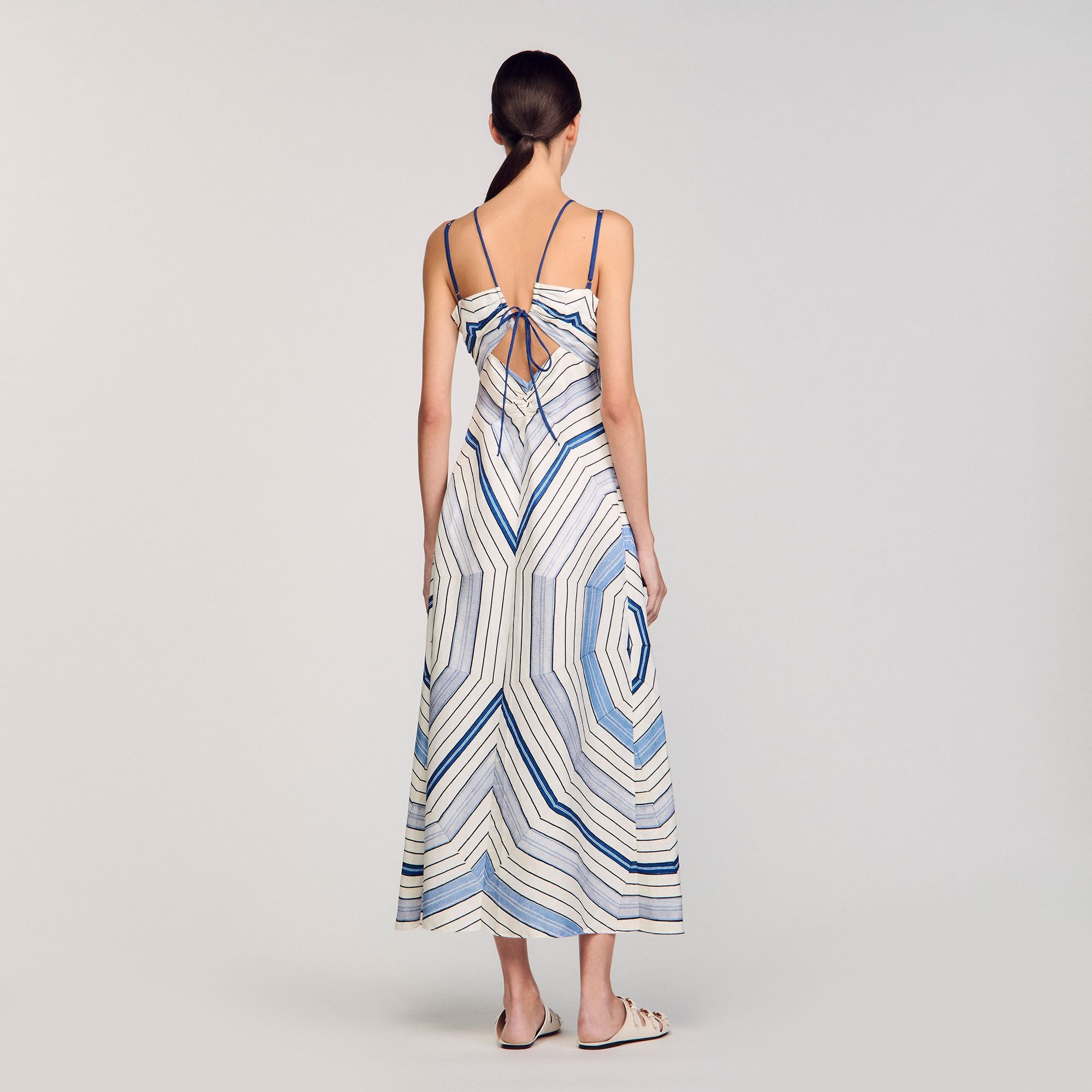 Spiral-motif maxi dress Sky Blue Sandro Women