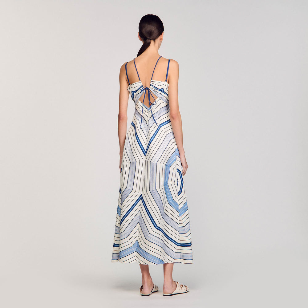 Spiral-motif maxi dress Sky Blue Sandro Women