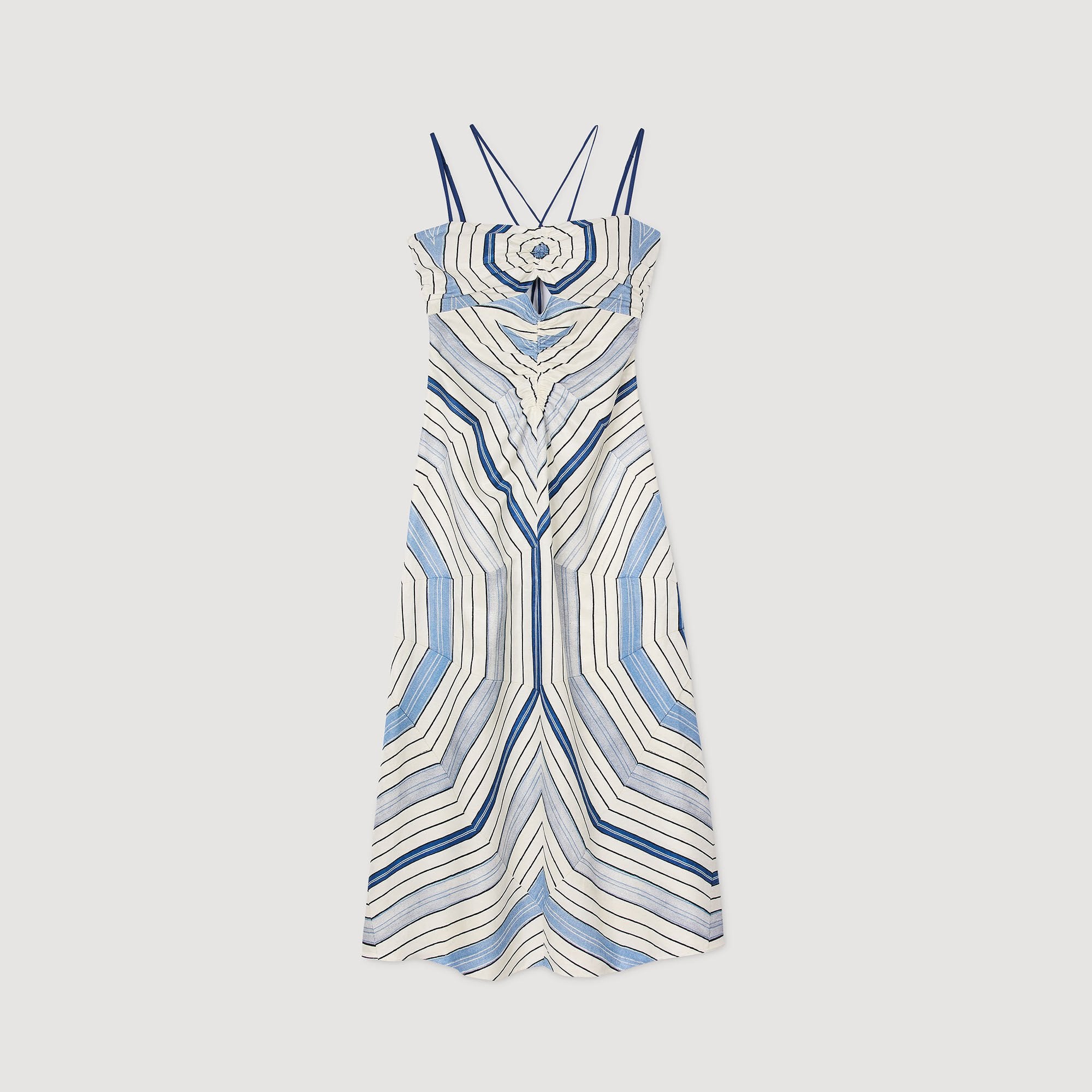Spiral-motif maxi dress Sky Blue Sandro Women