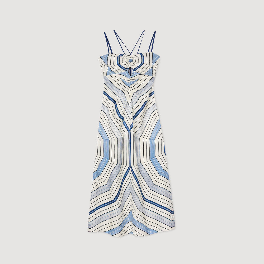 Spiral-motif maxi dress Sky Blue Sandro Women