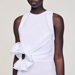 Ruffled sleeveless maxi dress White Sandro Women