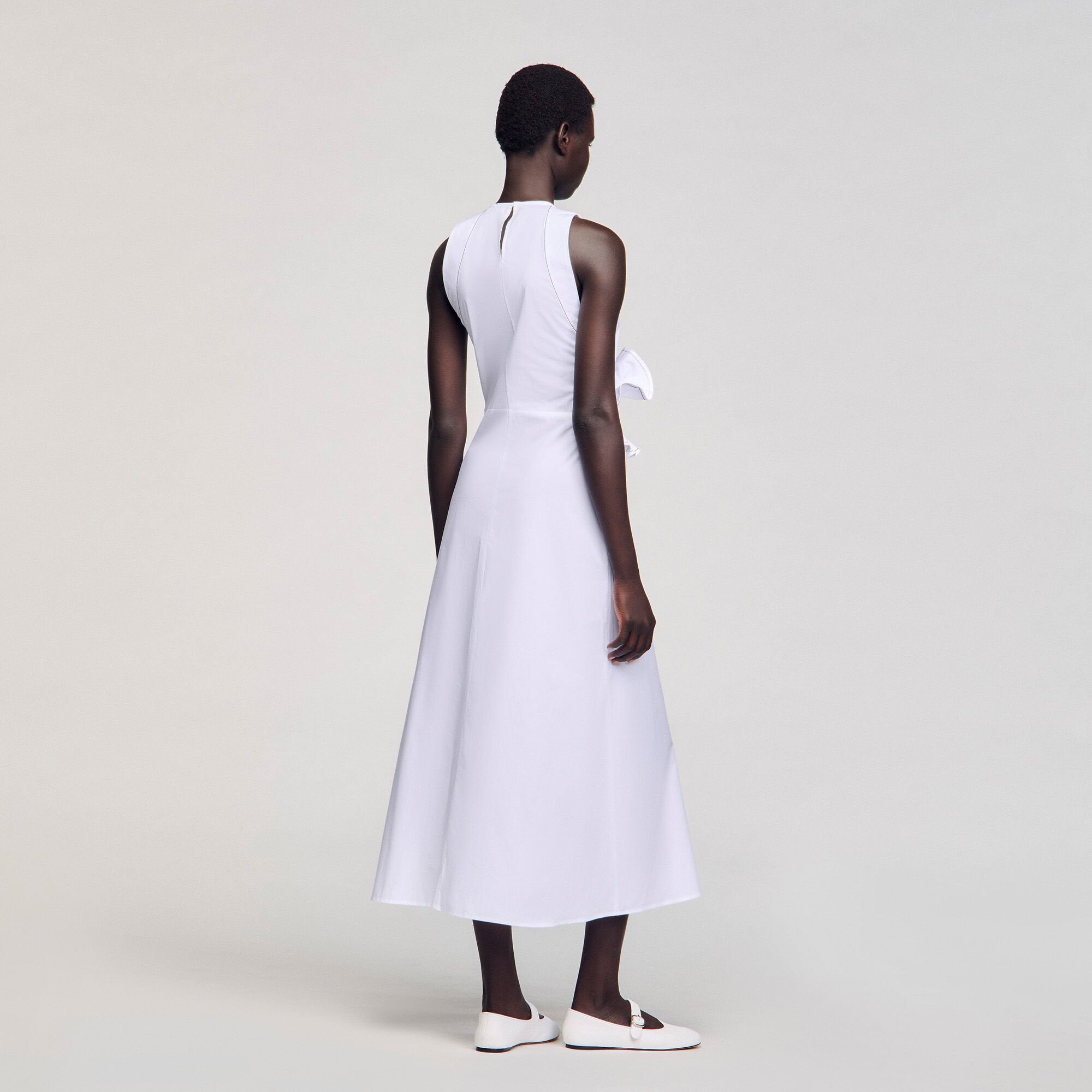 Ruffled sleeveless maxi dress White Sandro Women