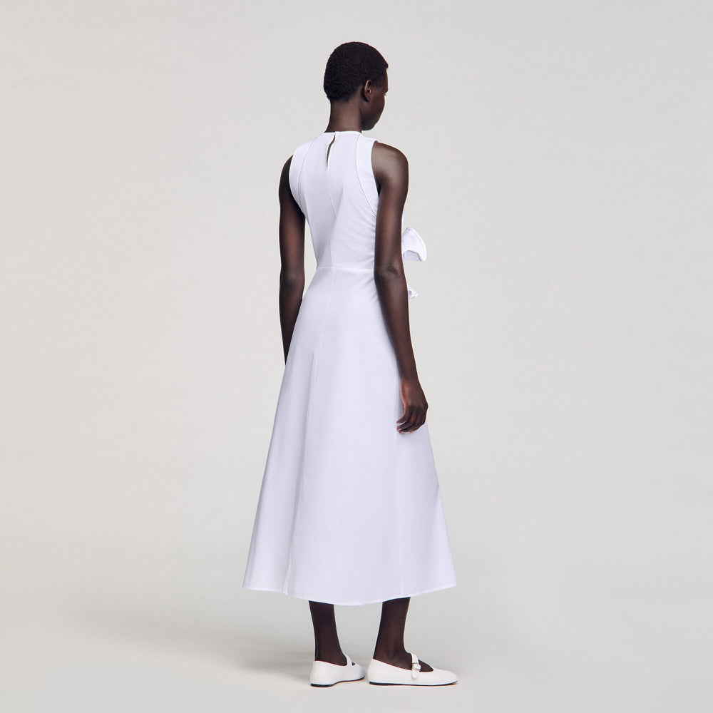Ruffled sleeveless maxi dress White Sandro Women