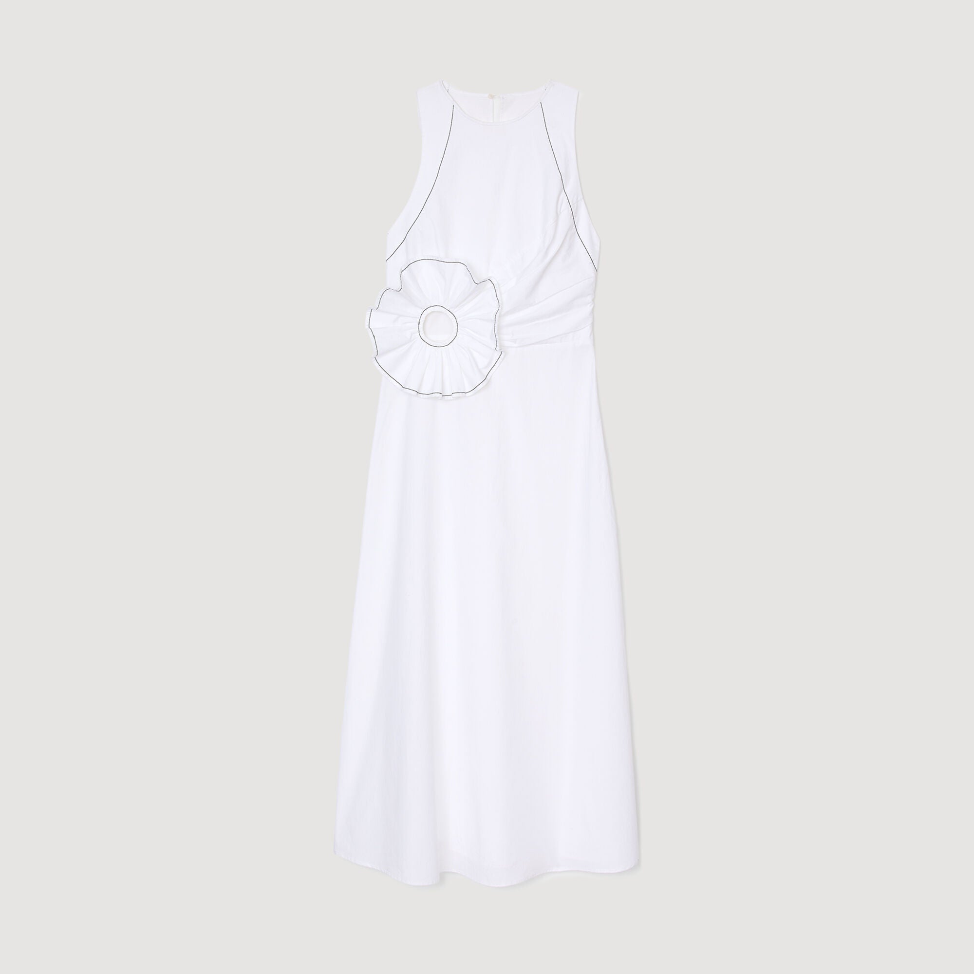 Ruffled sleeveless maxi dress White Sandro Women