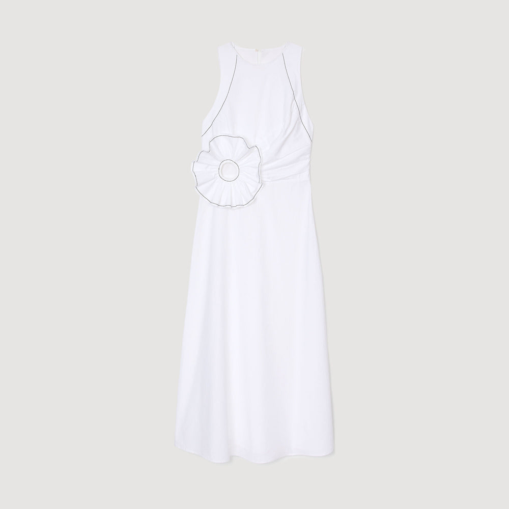 Ruffled sleeveless maxi dress White Sandro Women