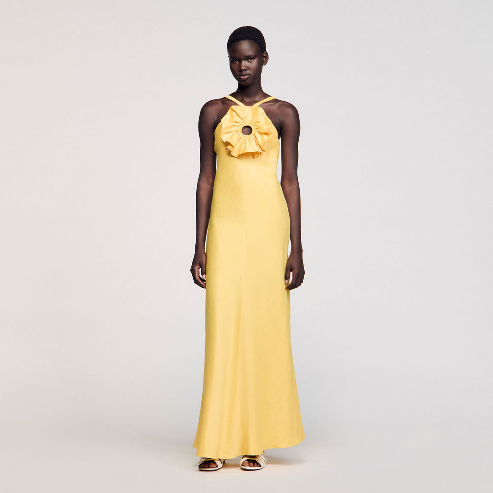 Floral detail maxi dress Straw Sandro Women
