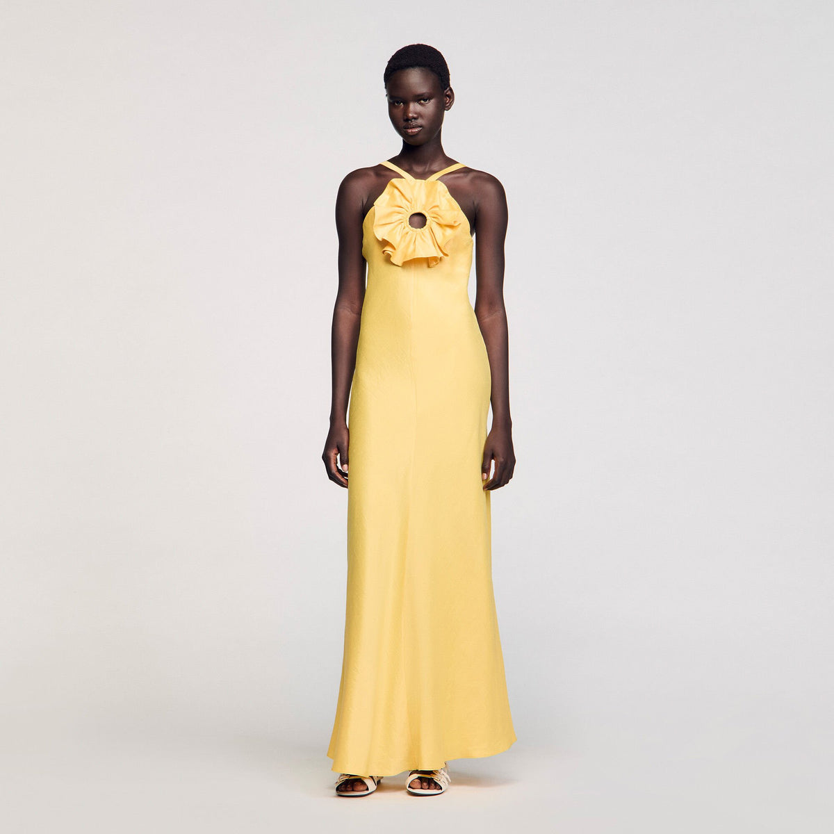 Floral detail maxi dress Straw Sandro Women