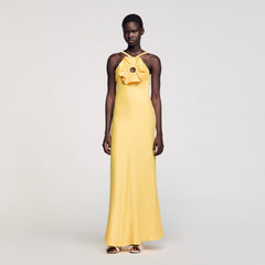 Floral detail maxi dress Straw Sandro Women