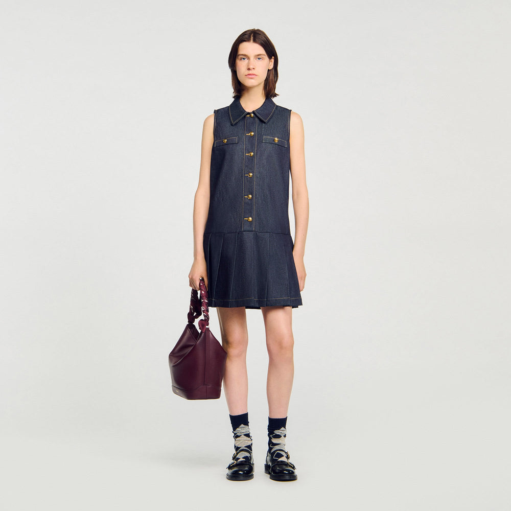 Mini denim dress Deep Blue Sandro Women