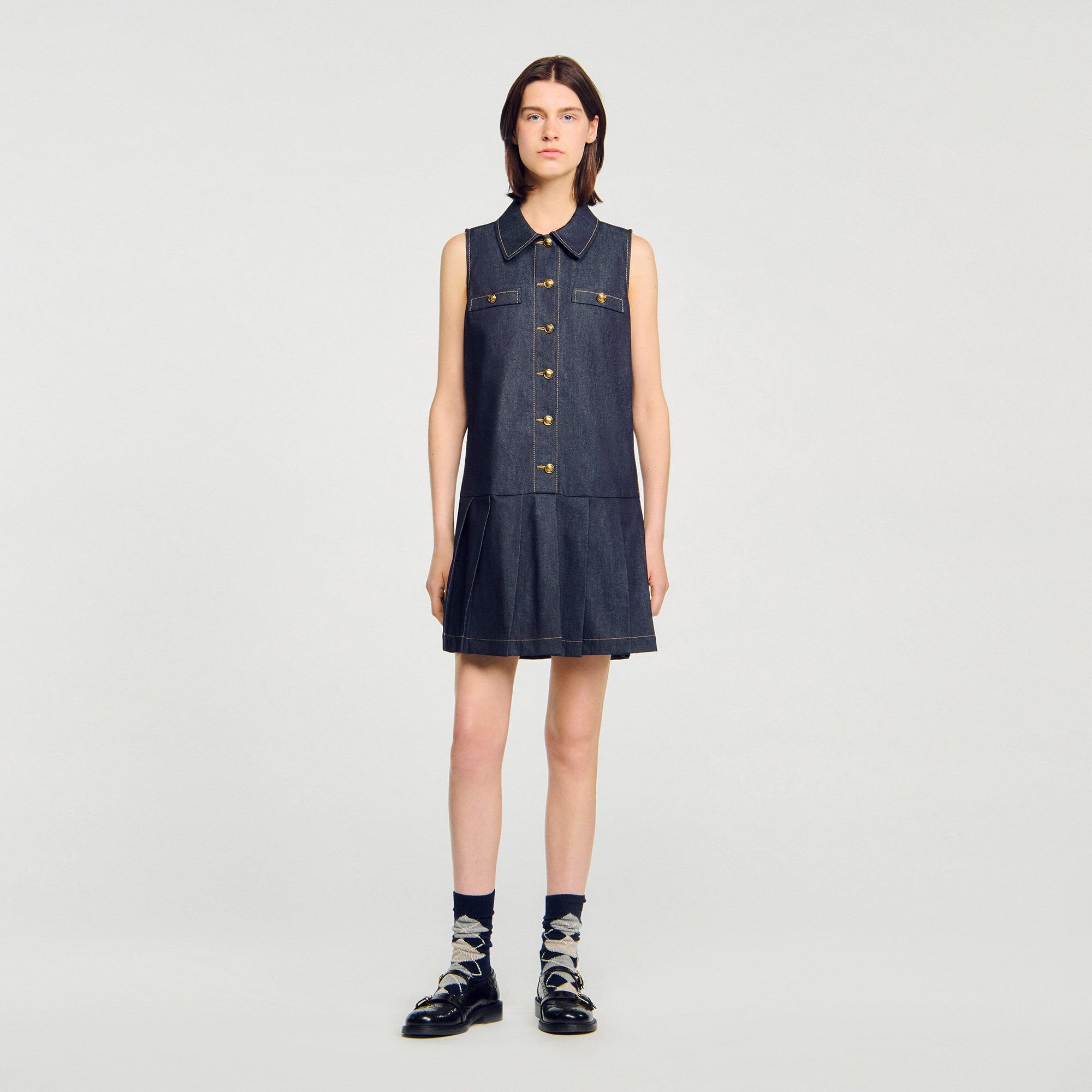 Mini denim dress Deep Blue Sandro Women