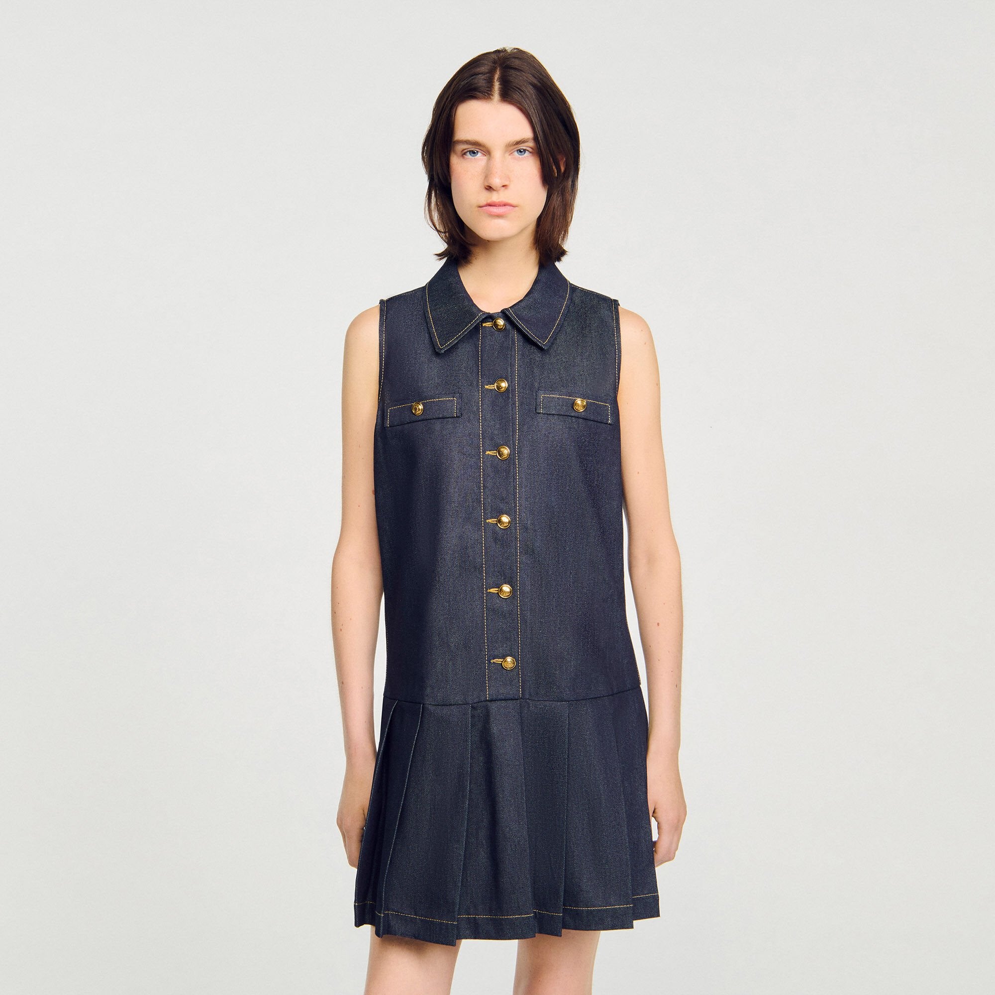 Mini denim dress Deep Blue Sandro Women
