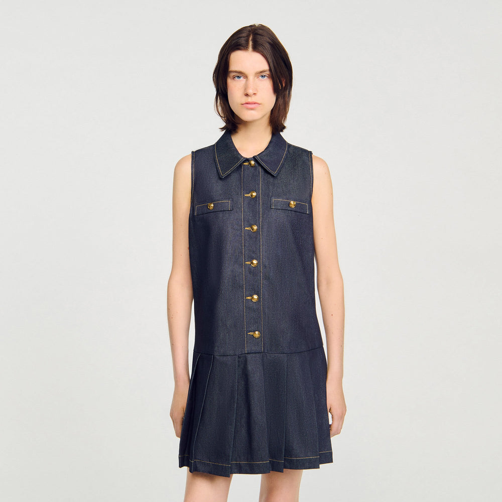 Mini denim dress Deep Blue Sandro Women