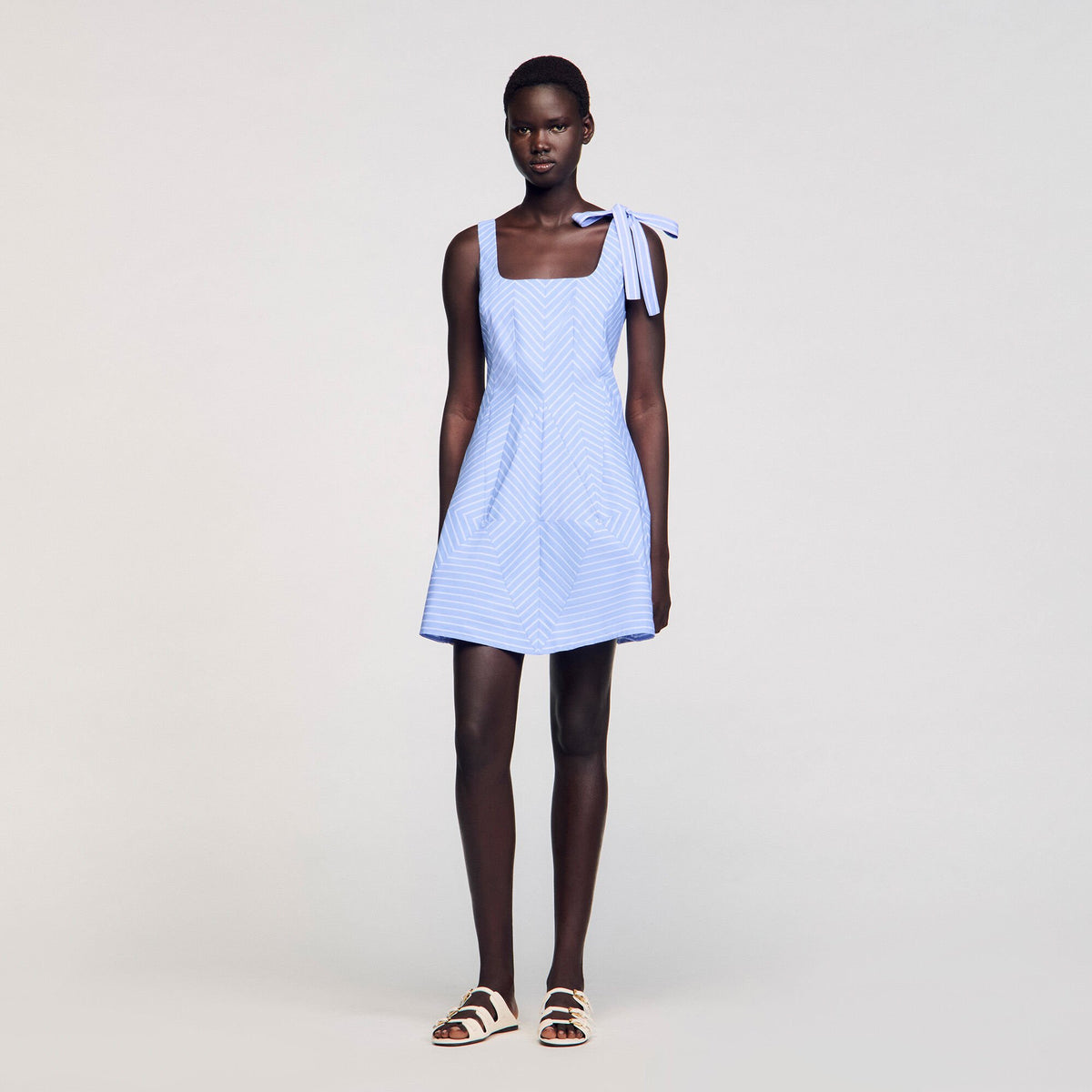 Mini striped dress Blu / White Sandro Women