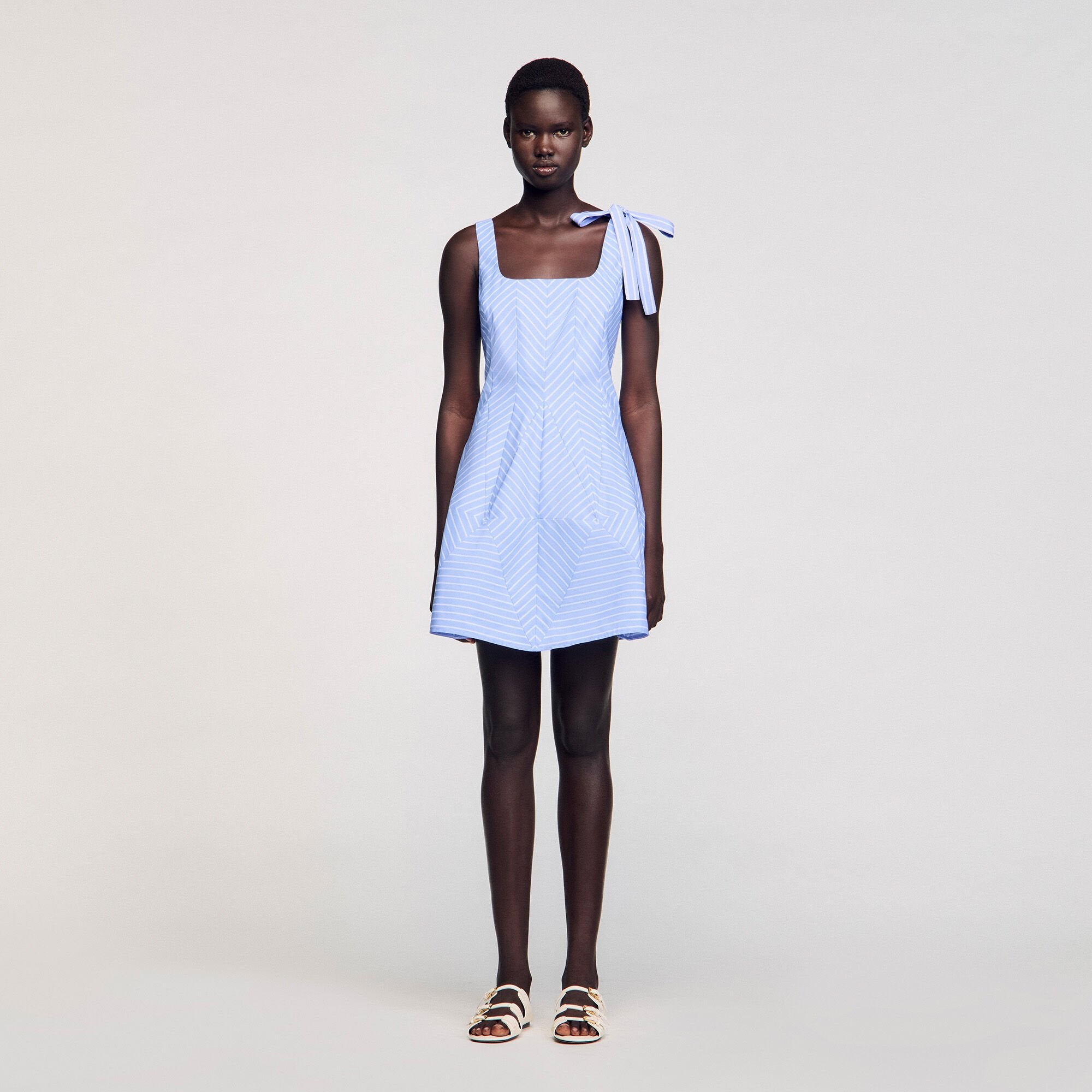 Mini striped dress Blu / White Sandro Women