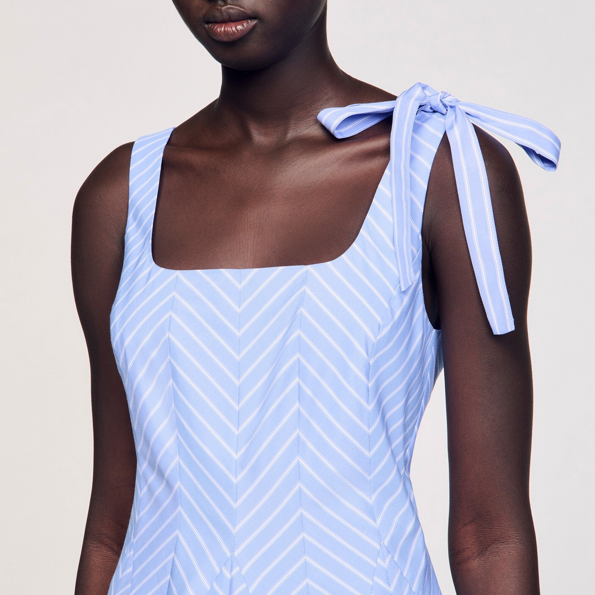 Mini striped dress Blu / White Sandro Women