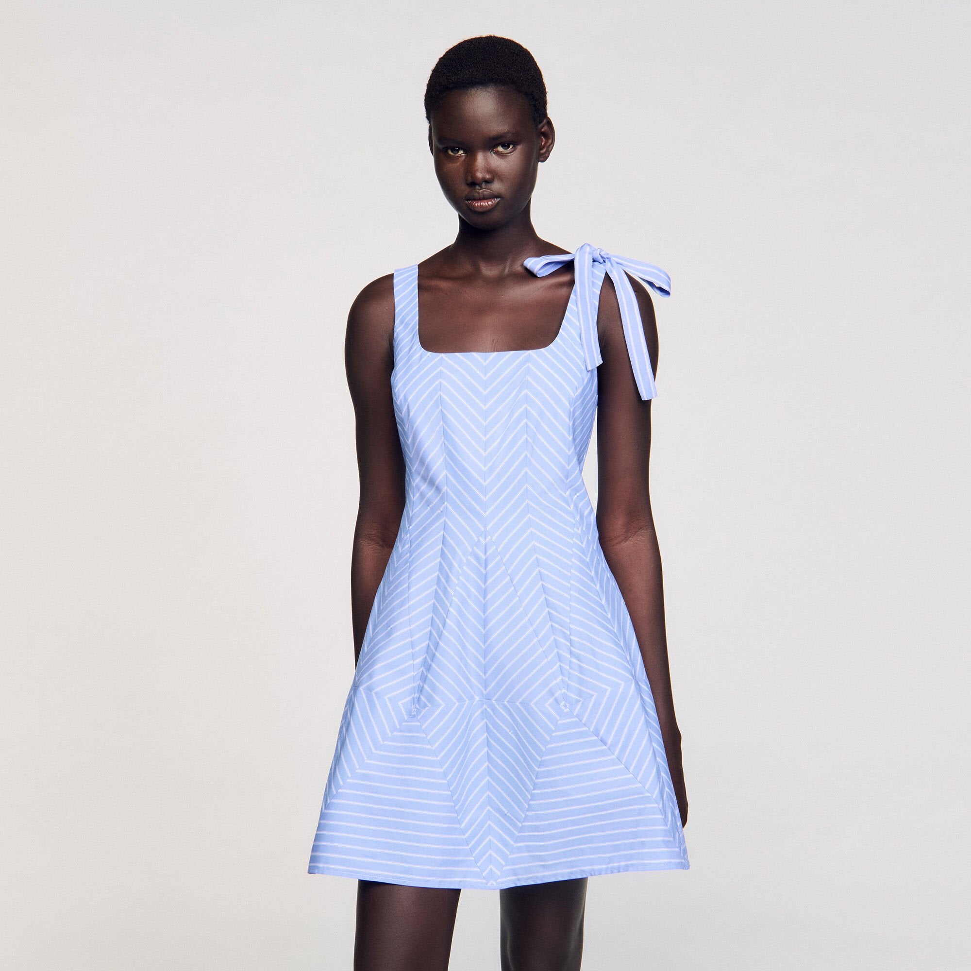 Mini striped dress Blu / White Sandro Women