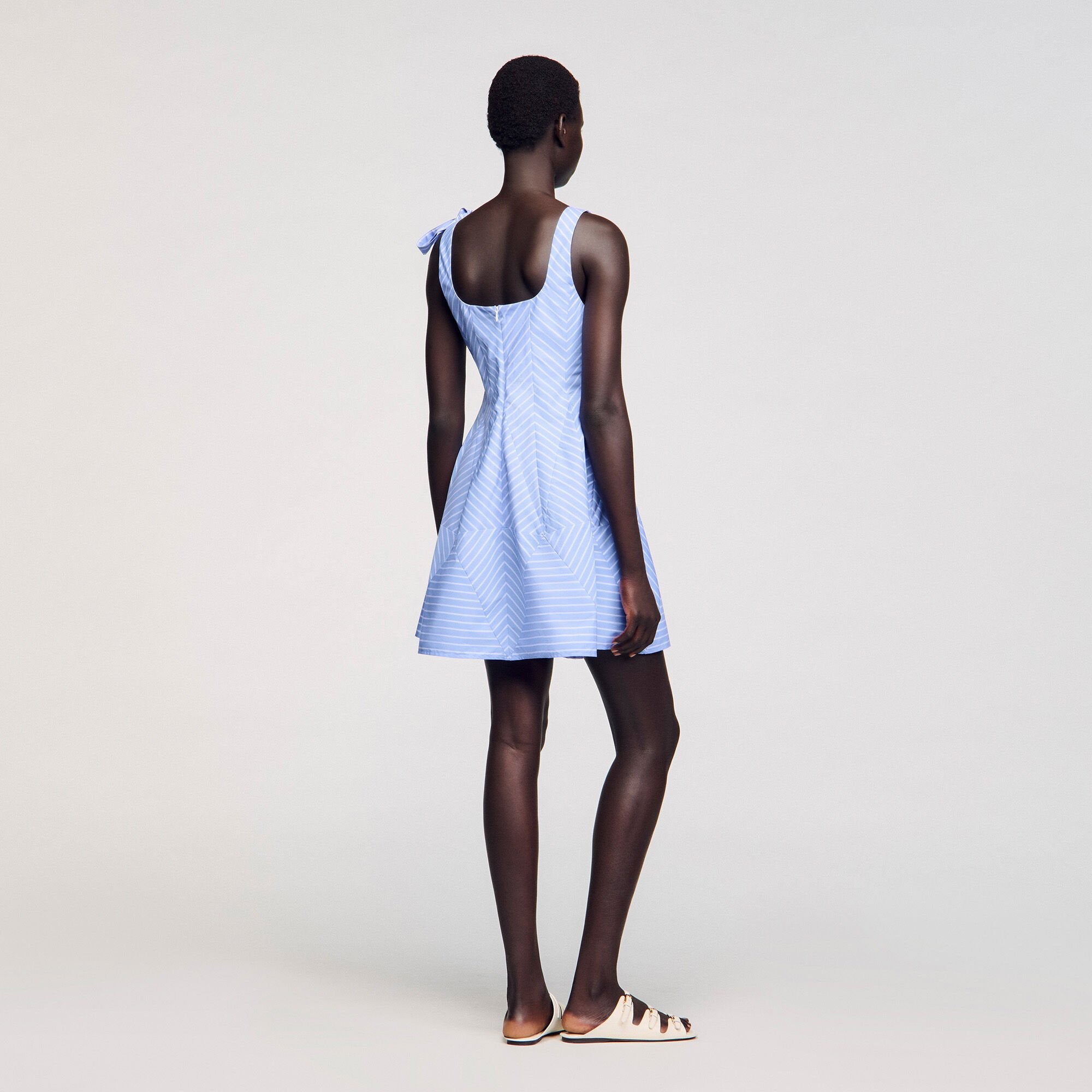 Mini striped dress Blu / White Sandro Women