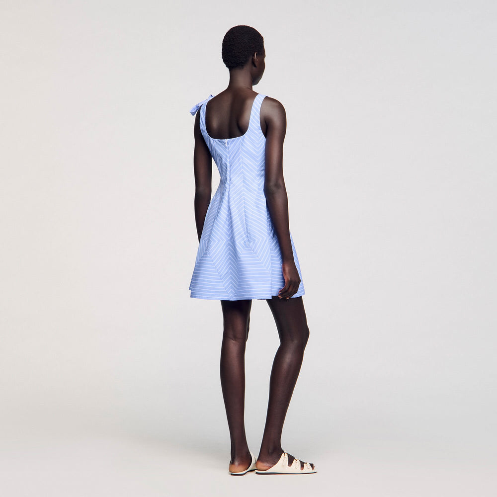 Mini striped dress Blu / White Sandro Women