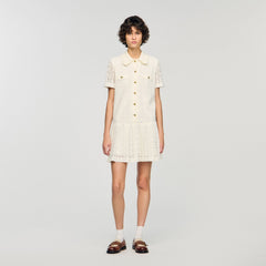 Mini lace dress Ecru Sandro Women