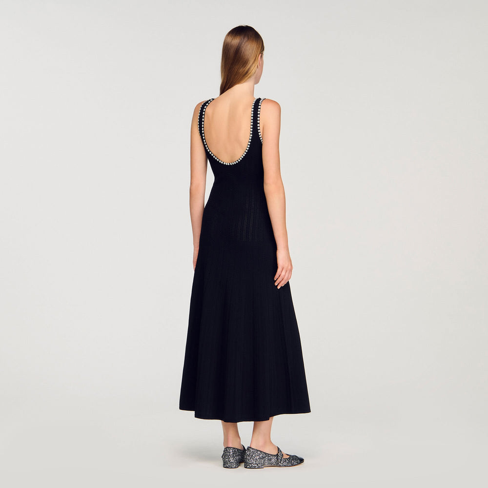 Beaded dress Black Sandro Women