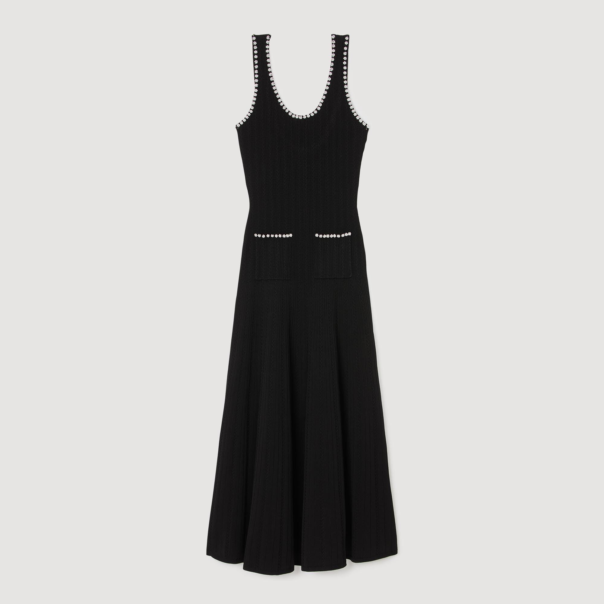 Beaded dress Black Sandro Women