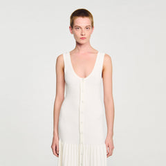 Knit maxi dress Ecru Sandro Women