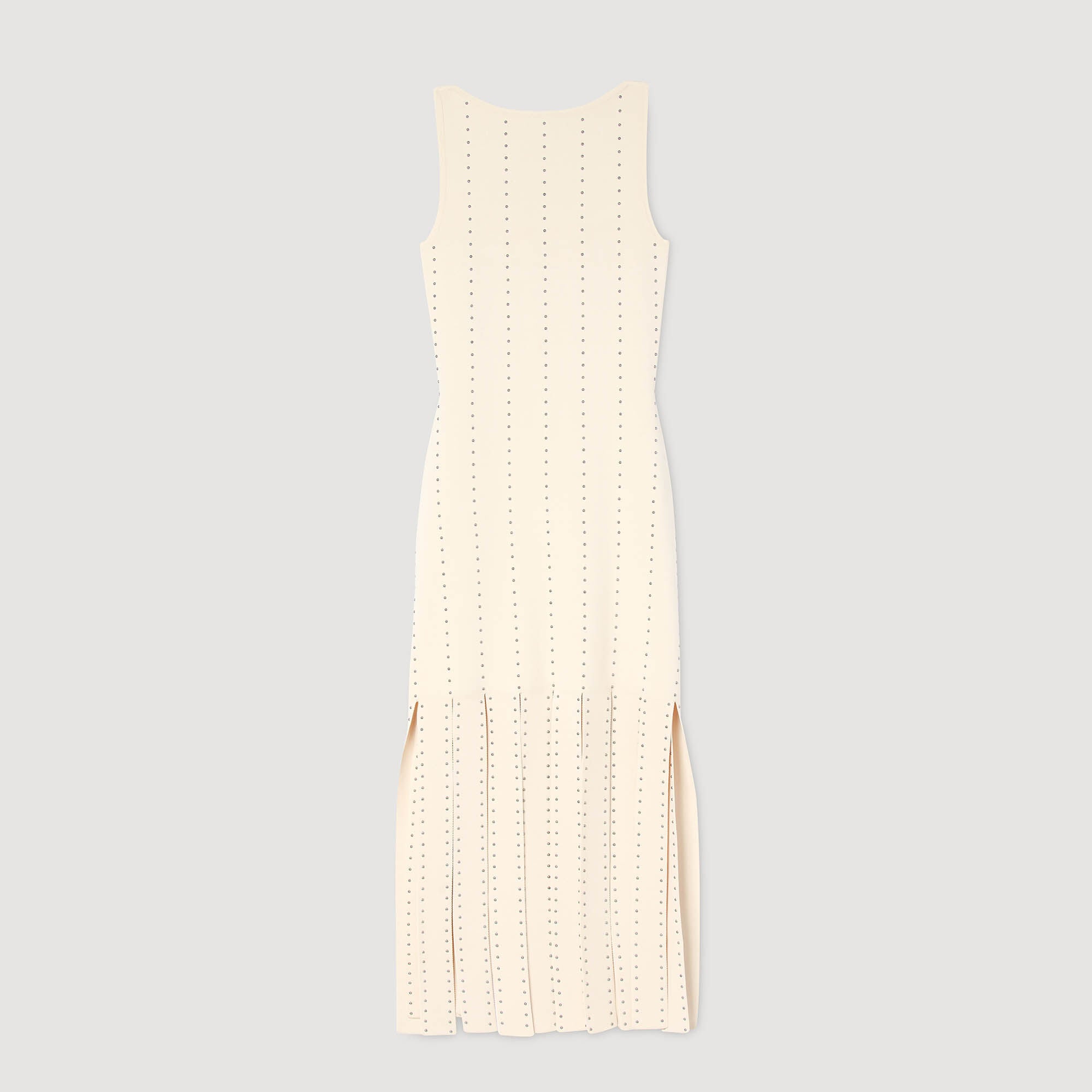 Fringed knit maxi dress Ecru Sandro Women