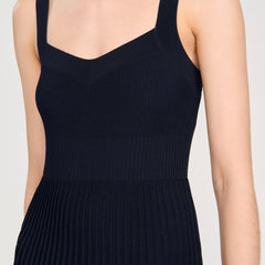 Mini knit dress Navy Blue Sandro Women