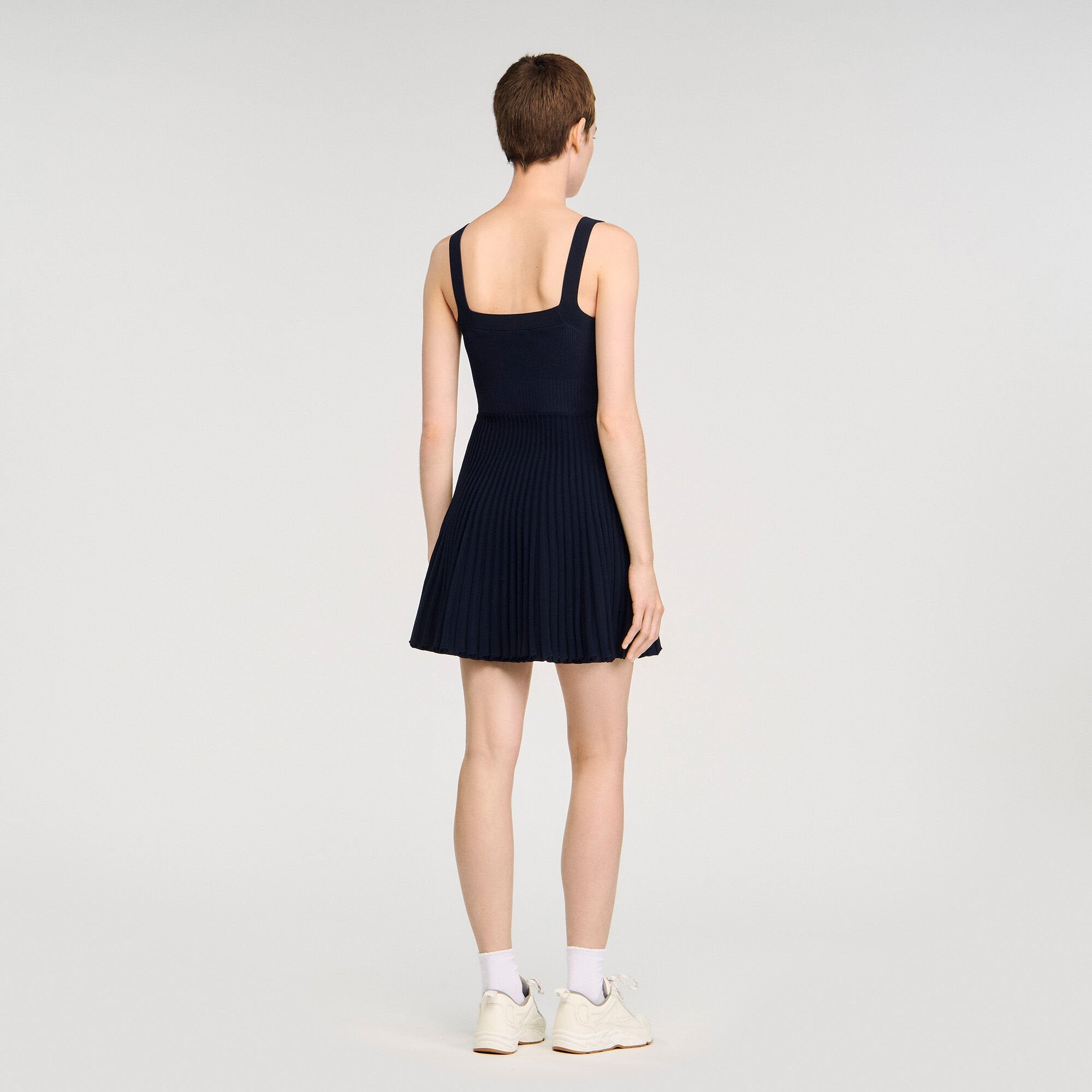 Mini knit dress Navy Blue Sandro Women