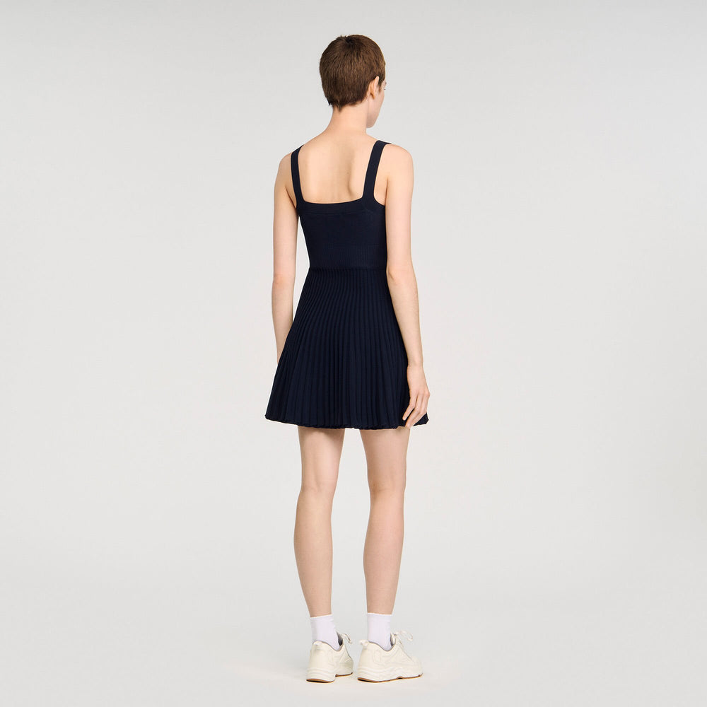 Mini knit dress Navy Blue Sandro Women