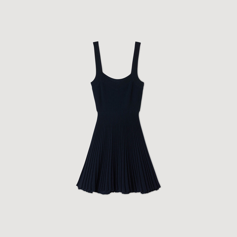 Mini knit dress Navy Blue Sandro Women