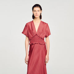 Scarf print maxi dress Red / Pink Sandro Women