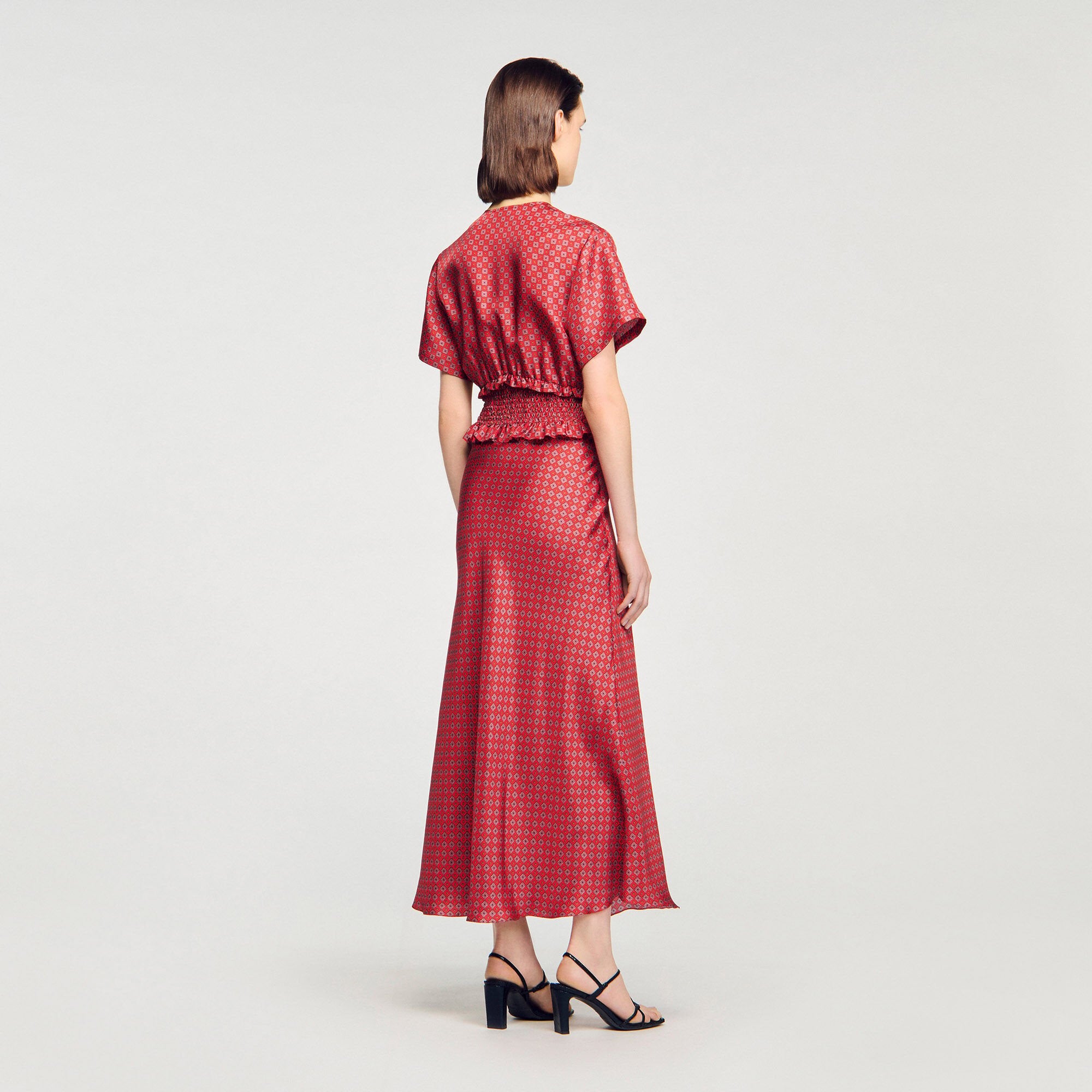 Scarf print maxi dress Red / Pink Sandro Women