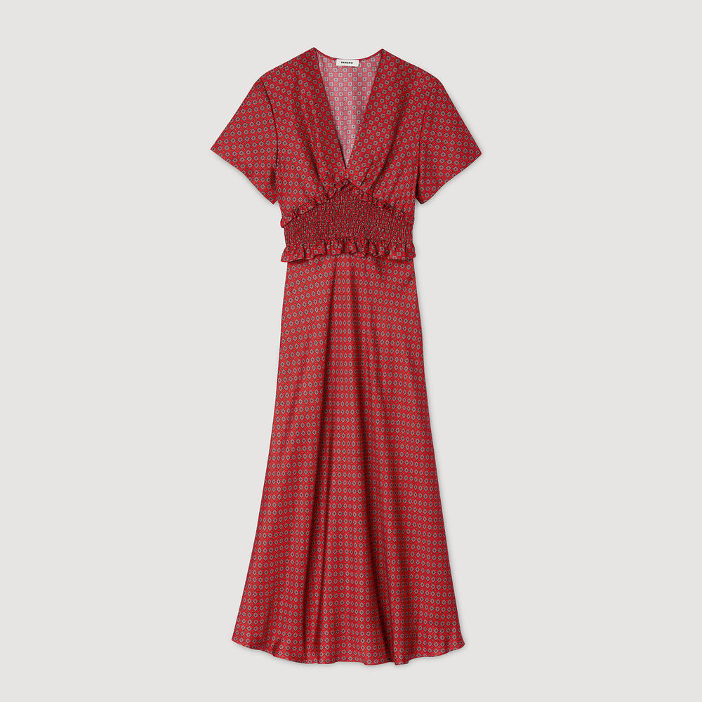 Scarf print maxi dress Red / Pink Sandro Women