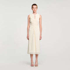 Lace keyhole maxi dress Ecru Sandro Women