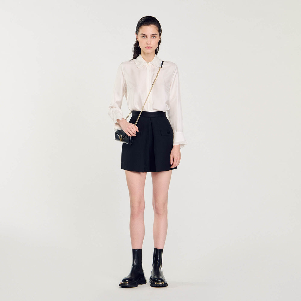 High-waisted shorts with buttons Black Sandro Women