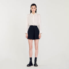 High-waisted shorts with buttons Black Sandro Women
