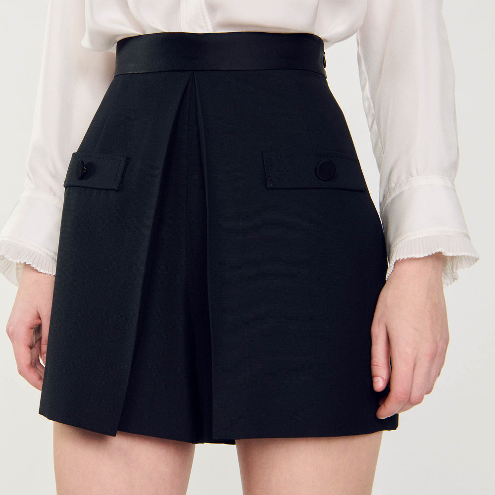 High-waisted shorts with buttons Black Sandro Women
