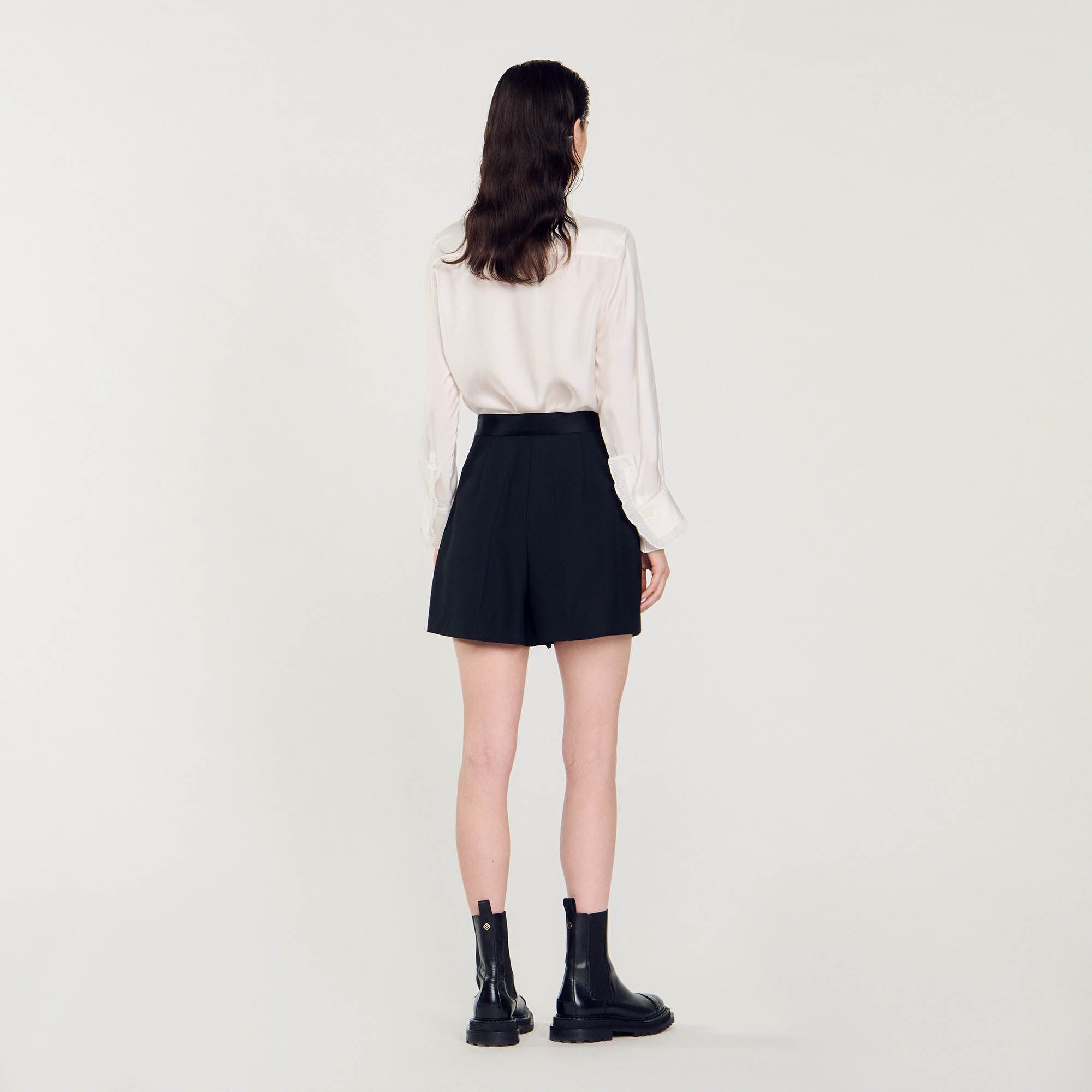 High-waisted shorts with buttons Black Sandro Women