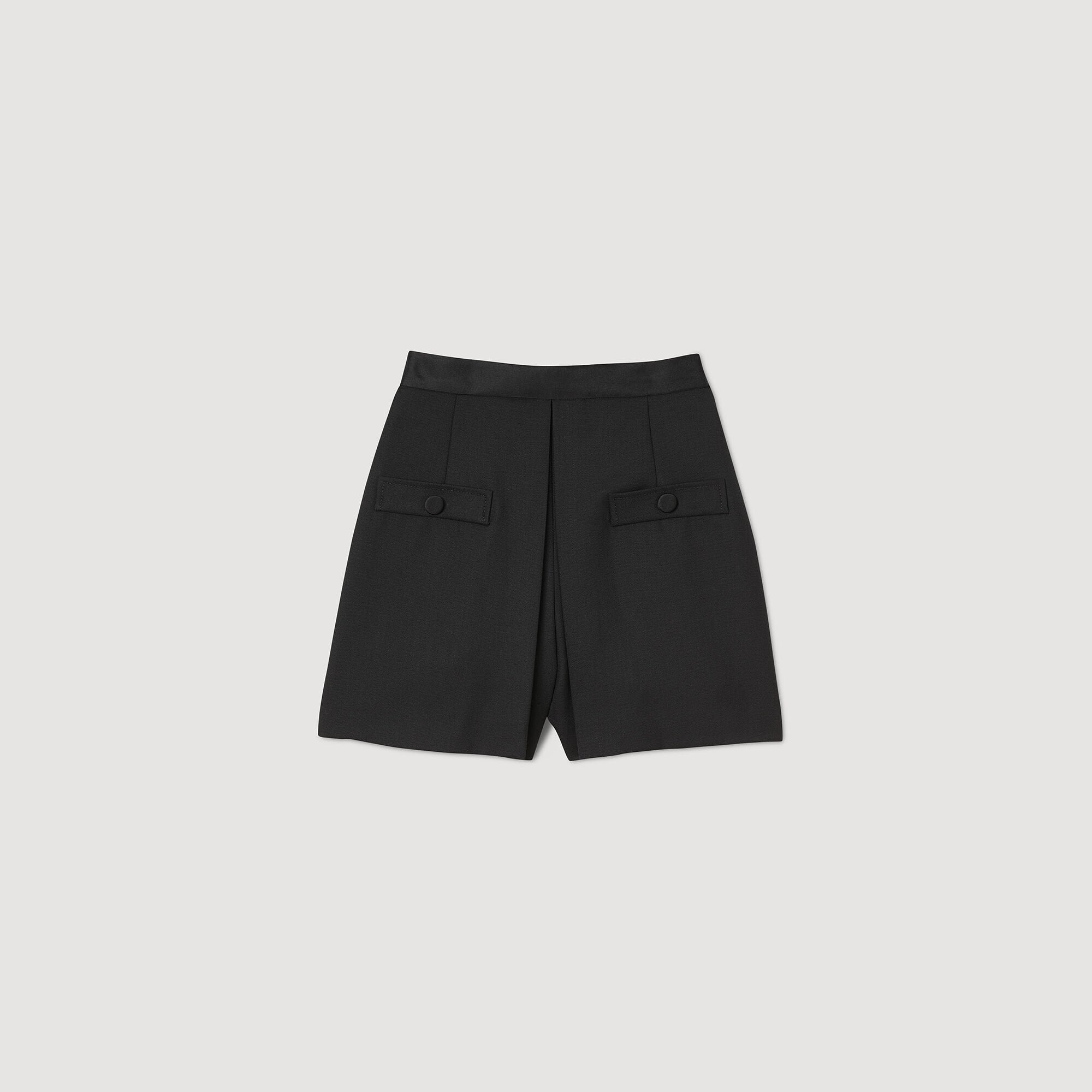 High-waisted shorts with buttons Black Sandro Women