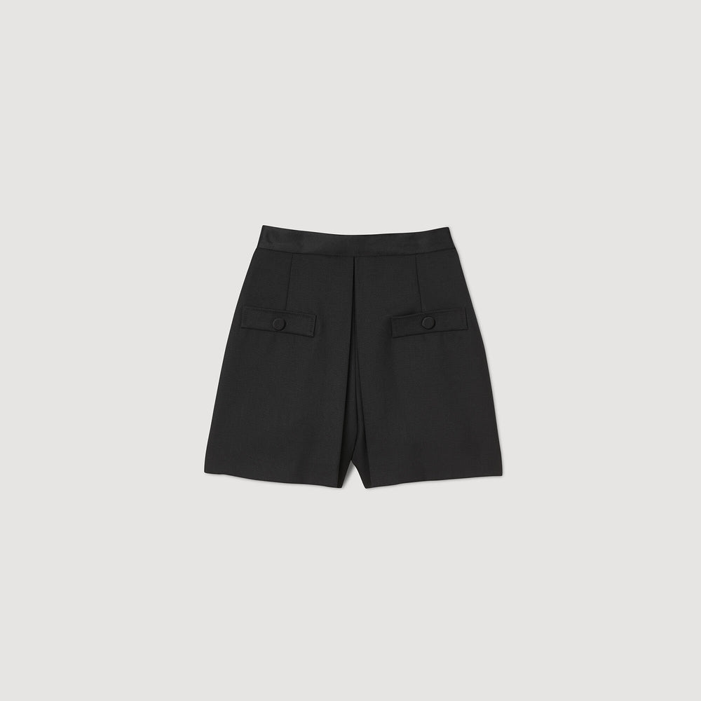 High-waisted shorts with buttons Black Sandro Women