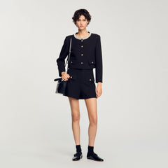 High-waisted shorts Black Sandro Women