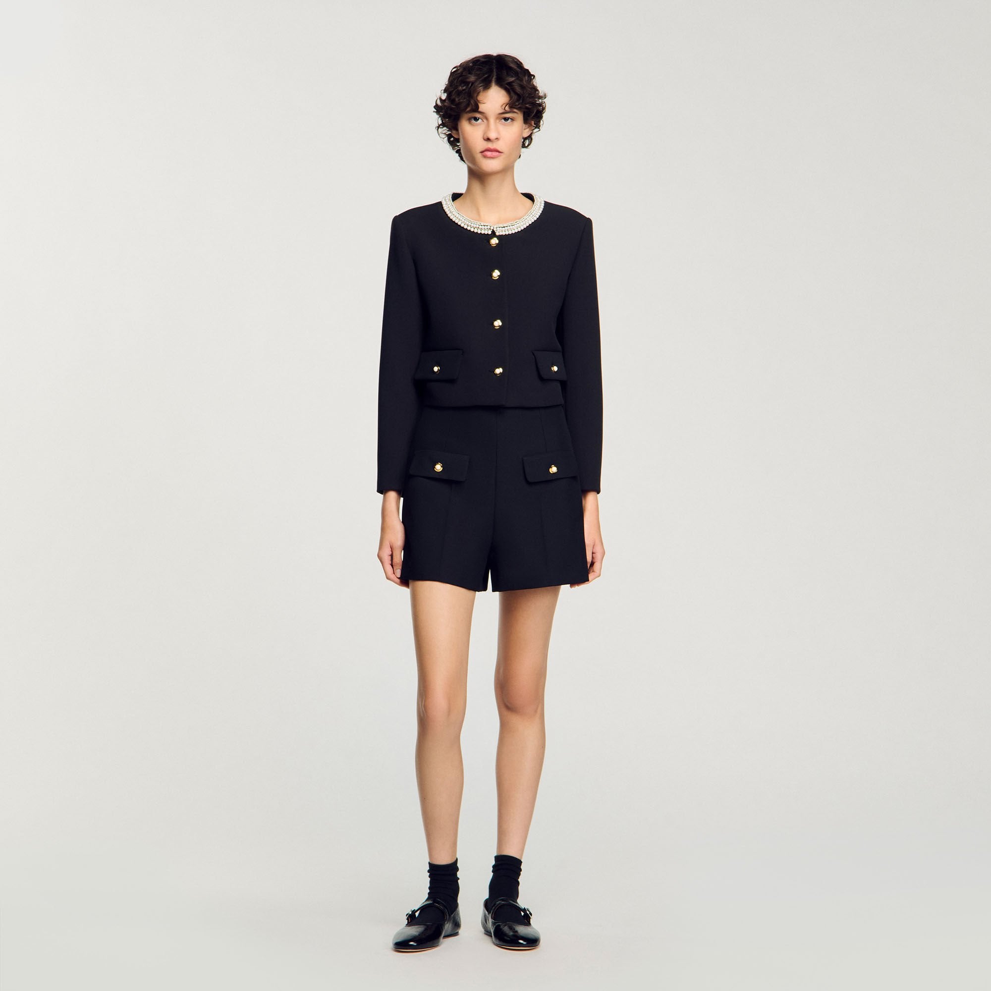 High-waisted shorts Black Sandro Women