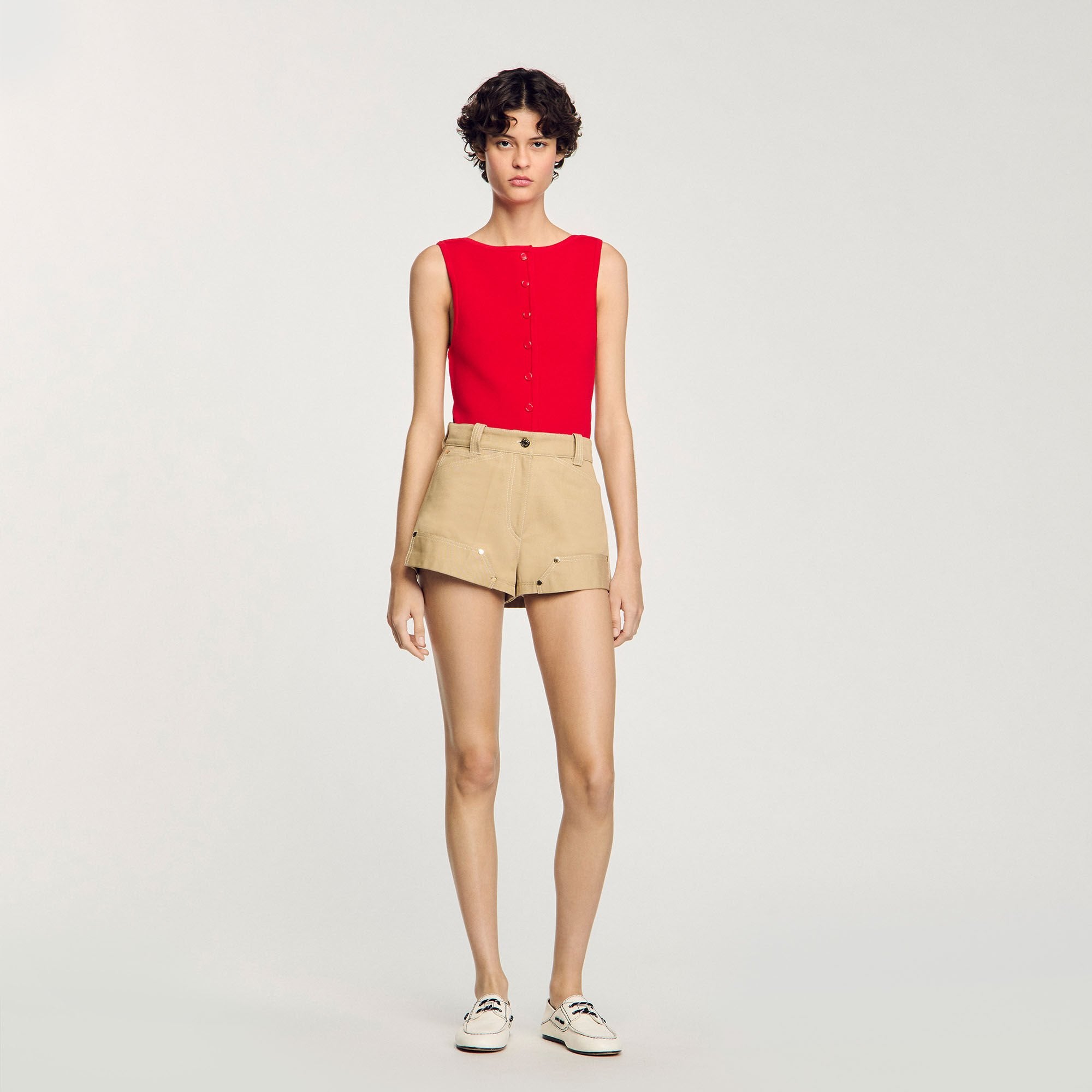 Carpenter shorts Beige Sandro Women